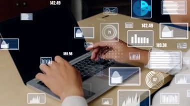 Teknolojiyi analiz eden iş verilerinin yaratıcı görüntüsü