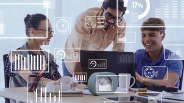 Kurumsal personel toplantısında iş adamlarının kavramsal vizyonu