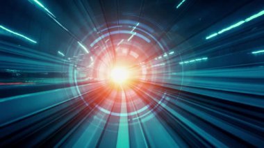 Siber küresel iletişim ve kodlama kavramında yolda dijital veri akışı