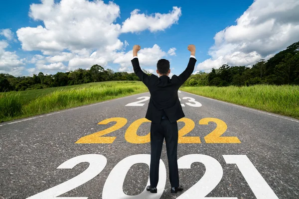 El viaje de Año Nuevo 2022 y el concepto de visión futura — Foto de Stock