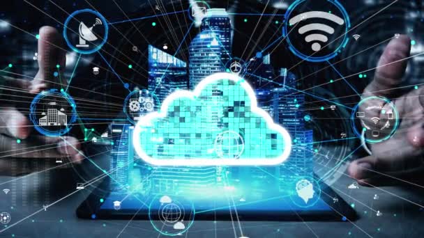 Cloud computing conceptuel et technologie de stockage de données pour l'innovation future — Video