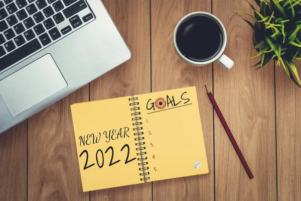 2022 Happy New Year Resolution Goal List and Plans Setting — Stock Photo, Image