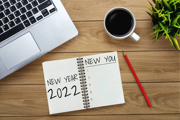 2022 Feliz Ano Novo Lista de metas e planos de resolução — Fotografia de Stock