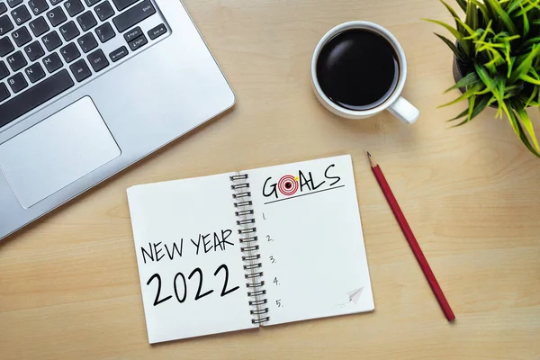 2022 년 행복 한 새해 결심 목록 과 계획 — 스톡 사진