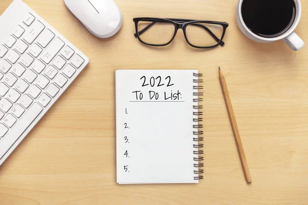 2022 Happy New Year Resolution Goal List and Planans Setting — Stock fotografie