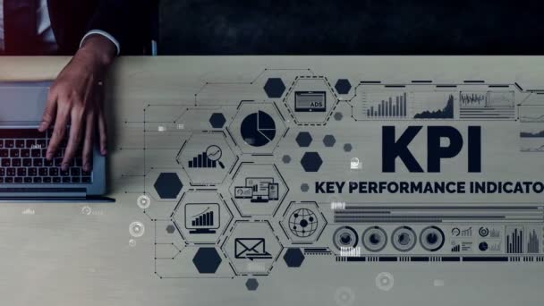 KPI Indicador de rendimiento clave para el negocio conceptual — Vídeos de Stock