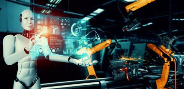 Mekanize endüstri robotu ve robot silahları fabrika üretiminde kullanılacak. .