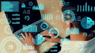 Teknolojiyi analiz eden iş verilerinin yaratıcı görüntüsü