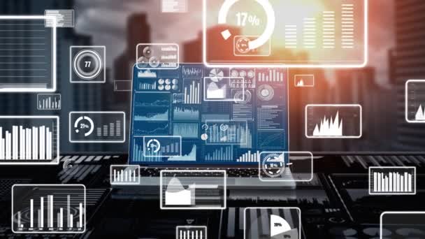 Big Data Technology for Business Finance konceptuální . — Stock video