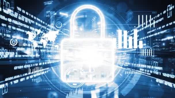 使用默认安全加密软件的网络安全和在线数据保护 — 图库视频影像