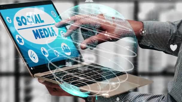 Sociální média a technologie sítě — Stock video