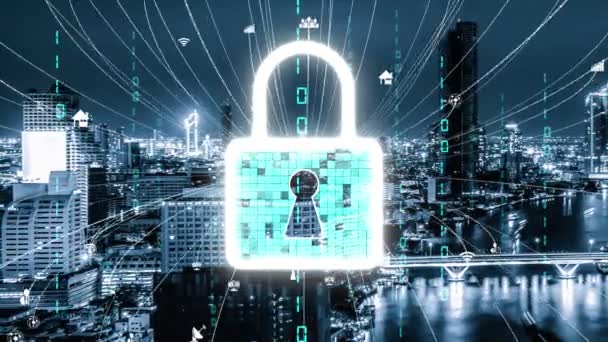 Sicurezza informatica e protezione dei dati di alterazione sulla piattaforma digitale — Video Stock