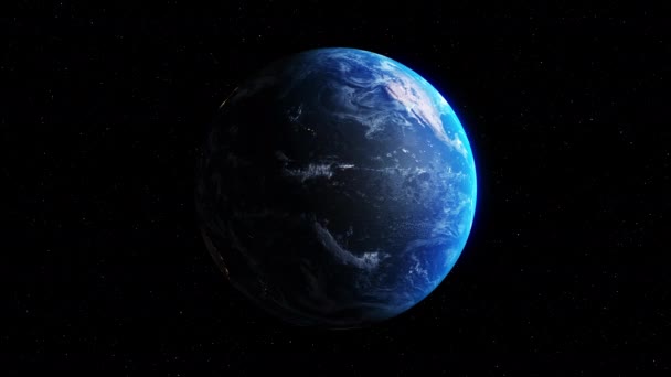 Seamless loop footage of planet earth whole round 3D orbital rotation — стоковое видео