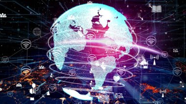 İnternet Ağı kavramsal 5G İletişim Teknolojisi