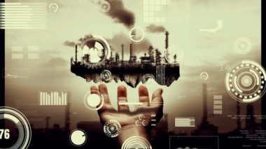 Geleceğin fabrikası ve yaratıcı enerji endüstrisi konsepti