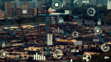 İnşaat alanı üzerinde değişiklik grafikli inşaat teknolojisi kavramı