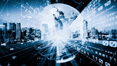 Çevrimiçi trafik kontrol sistemine sahip gizli gelecekçi şehirde akıllı ulaşım