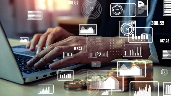 Panel de operaciones conceptuales para el análisis de datos financieros —  Fotos de Stock