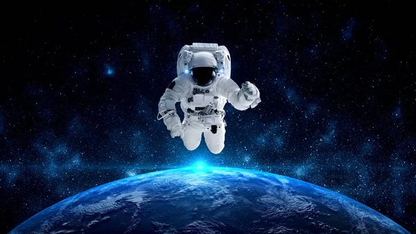 Космічний апарат "Астронавт" робить космічну прогулянку під час роботи над космічною місією — стокове фото