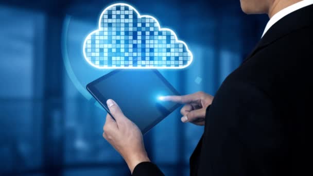 Cloud Computing technology και αποθήκευση δεδομένων σε απευθείας σύνδεση για έξυπνο επιχειρηματικό δίκτυο — Αρχείο Βίντεο