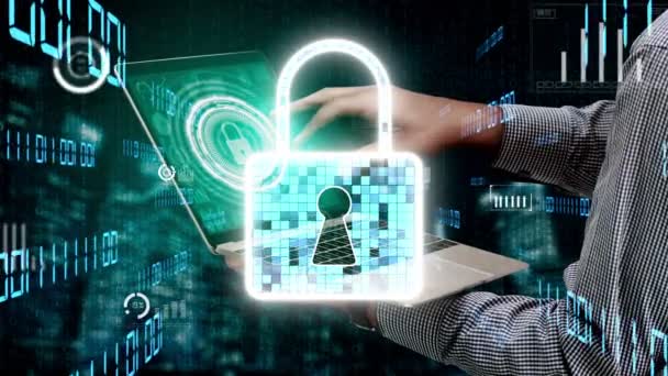 Verschlüsselungstechnologie für Cyber-Sicherheit zum Schutz der Privatsphäre — Stockvideo