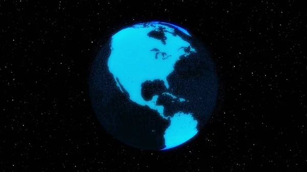 3D Pământ orbital digital în spațiul cibernetic care prezintă conceptul de tehnologie de rețea — Fotografie, imagine de stoc