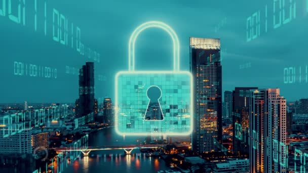 Proteção de Dados de Segurança Cibernética e Alteração na Plataforma Digital — Vídeo de Stock