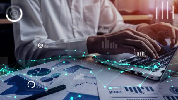 Painel de negócios conceitual para análise de dados financeiros — Vídeo de Stock