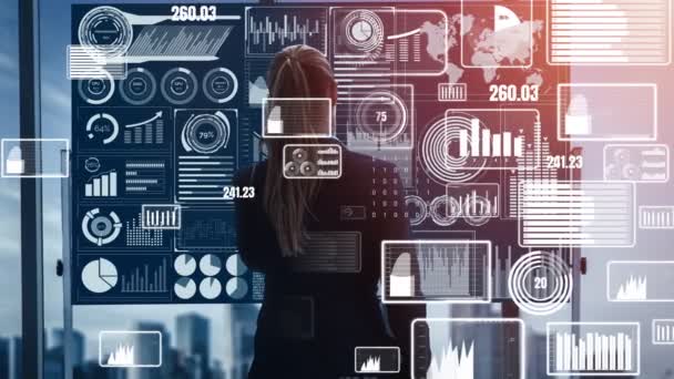 Big Data Technologie voor Business Finance conceptueel . — Stockvideo