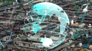 İnşaat alanı üzerinde değişiklik grafikli inşaat teknolojisi kavramı