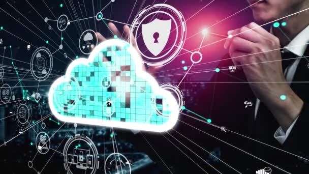 Gelecekteki yenilikler için kavramsal bulut hesaplama ve veri depolama teknolojisi — Stok video