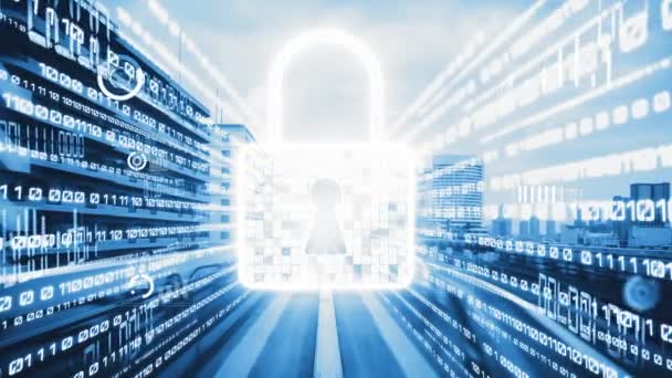 Seguridad cibernética y protección de datos en línea con software de cifrado seguro tácito — Vídeos de Stock