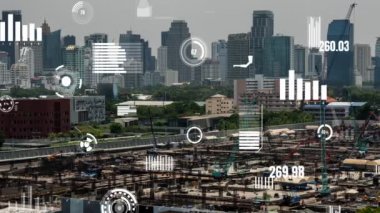 İnşaat alanı üzerinde değişiklik grafikli inşaat teknolojisi kavramı