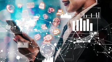 Çevrimiçi alışveriş ve internet para teknolojisi kavramsal