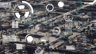 İnşaat alanı üzerinde değişiklik grafikli inşaat teknolojisi kavramı