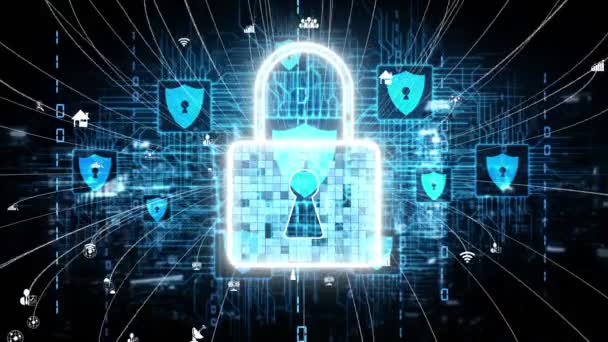 Cyber Security e protezione dei dati digitali concettuale — Video Stock