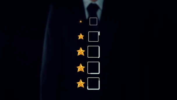 Klantbeoordeling tevredenheid feedback enquête gegevens voor slimme business — Stockvideo