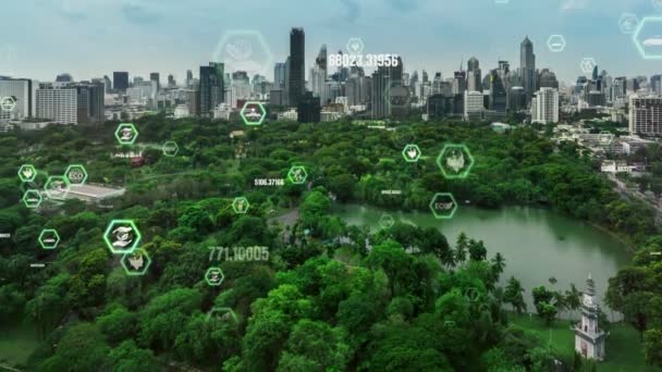 A környezetbarát városi technológia elmozdulása a fenntartható átalakulás koncepciója felé — Stock videók