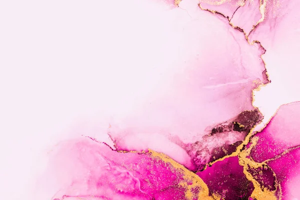 Oro rosa astratto sfondo di marmo liquido inchiostro arte pittura su carta . — Foto Stock
