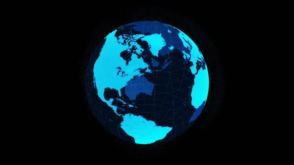 3D Digitális orbitális föld a kibertérben mutatja koncepció hálózati technológia — Stock Fotó