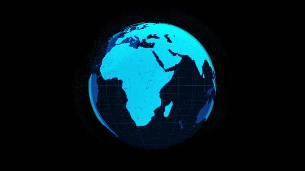 3D Digital Orbital Earth im Cyberspace zeigt Konzept der Netzwerktechnologie — Stockfoto