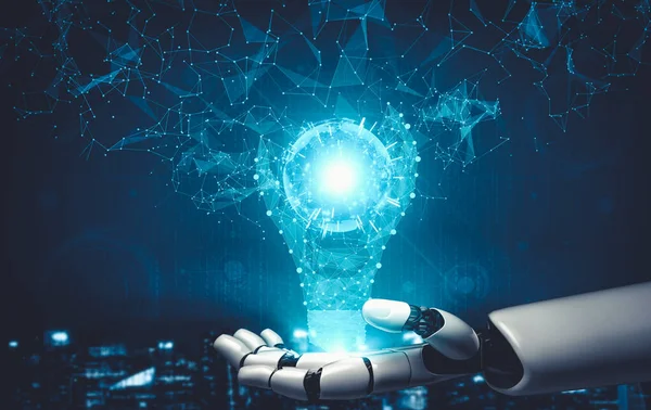 Künftige künstliche Intelligenz und maschinelles Lernen für KI-Droid-Roboter oder Cyborg — Stockfoto