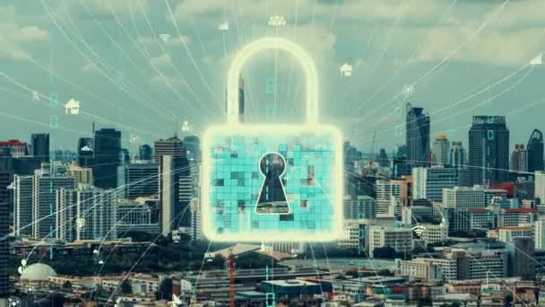 Cyber-Sicherheit und Datenschutz auf digitaler Plattform — Stockvideo