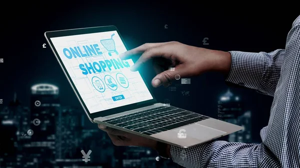 Shopping online e Internet denaro tecnologia concettuale — Foto Stock