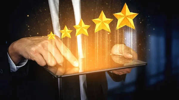 Customer review satisfaction feedback survey data for shrewd business — Φωτογραφία Αρχείου