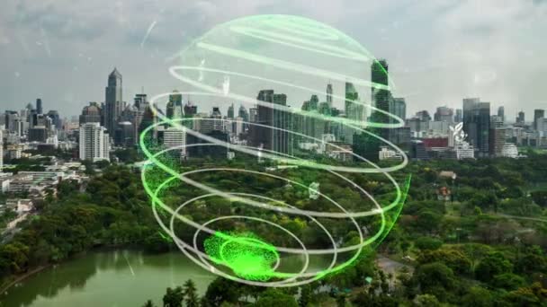 Green City-Technologie auf dem Weg zu nachhaltigem Veränderungskonzept — Stockvideo