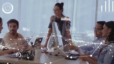 Kurumsal personel toplantısında iş adamlarının kavramsal vizyonu