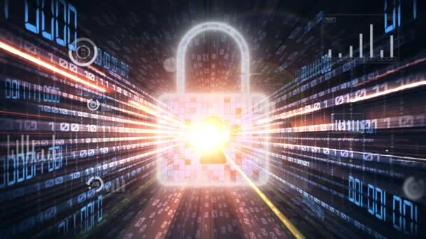 Seguridad cibernética y protección de datos en línea con software de cifrado seguro tácito — Vídeo de stock