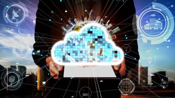 Cloud computing conceptuel et technologie de stockage de données pour l'innovation future — Video