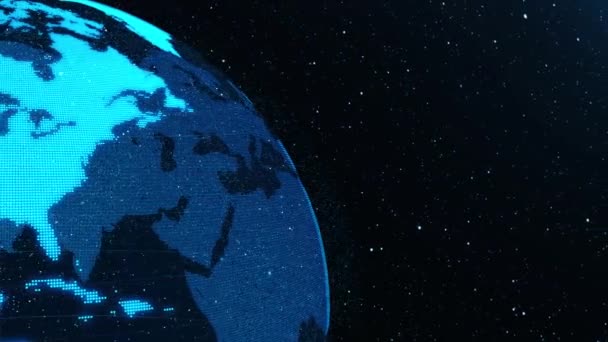 Terra digital rotação orbital 3D no espaço mostrando conceito de tecnologia de rede — Vídeo de Stock